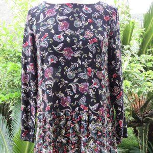 J. Jill Peplum Paisley Tunic Top Rayon A-line XS